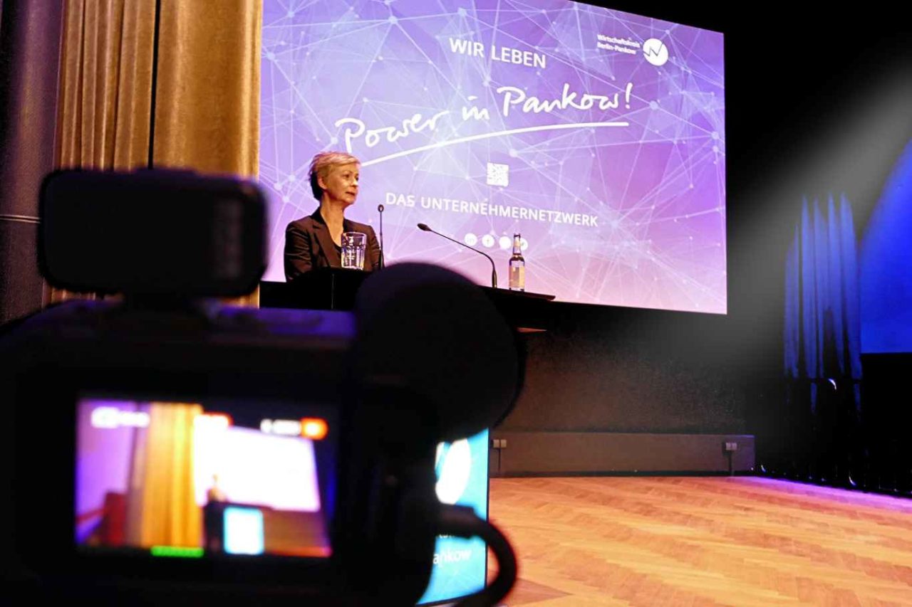Pankows Bürgermeisterin, Cordelia Koch auf dem Neujahrsempfang 2024 des Wirtschaftskreis Berlin-Pankow